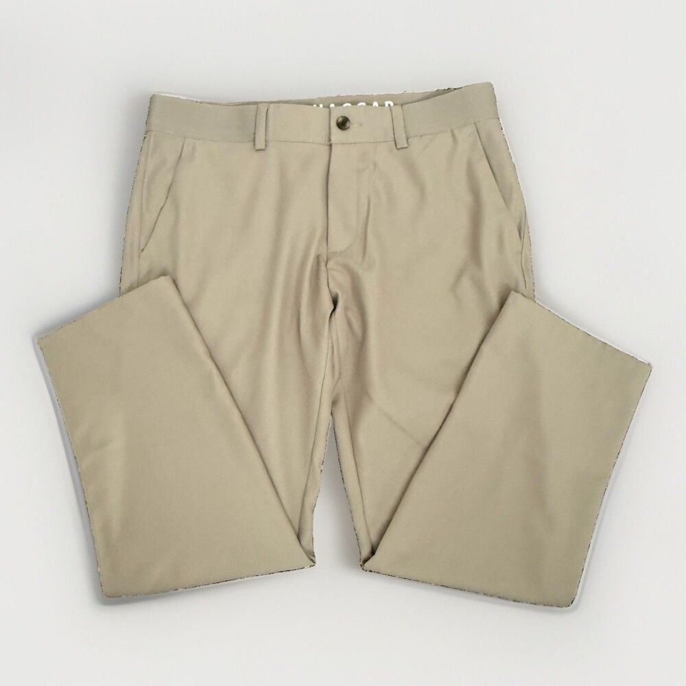 Haggar 365 Lifestyle Active Flex Pants Men 36x29 Slim Straight Dress Khaki
